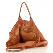 V4 Skórzana torba shopper na ramię damska. Skóra naturalna vintage Nity